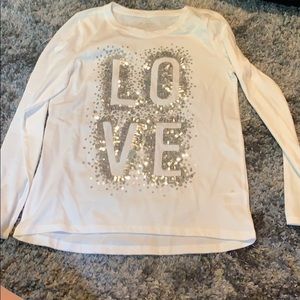 LOVE white long sleeve shirt